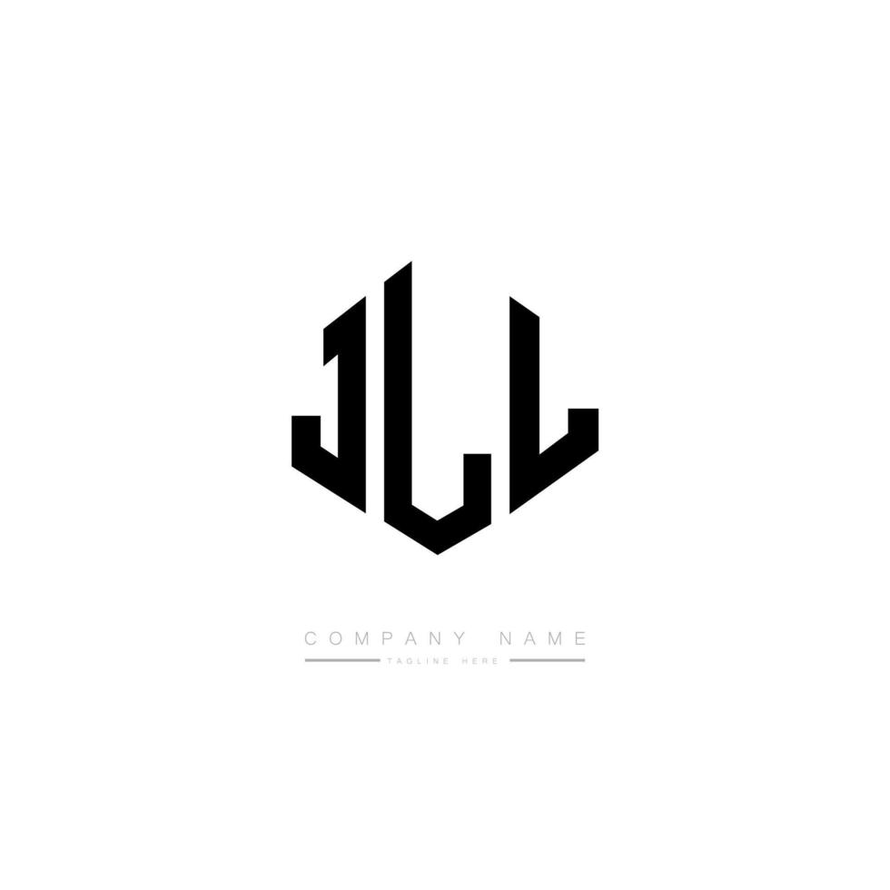 JLL letter logo design with polygon shape. JLL polygon and cube shape logo design. JLL hexagon vector logo template white and black colors. JLL monogram, business and real estate logo.