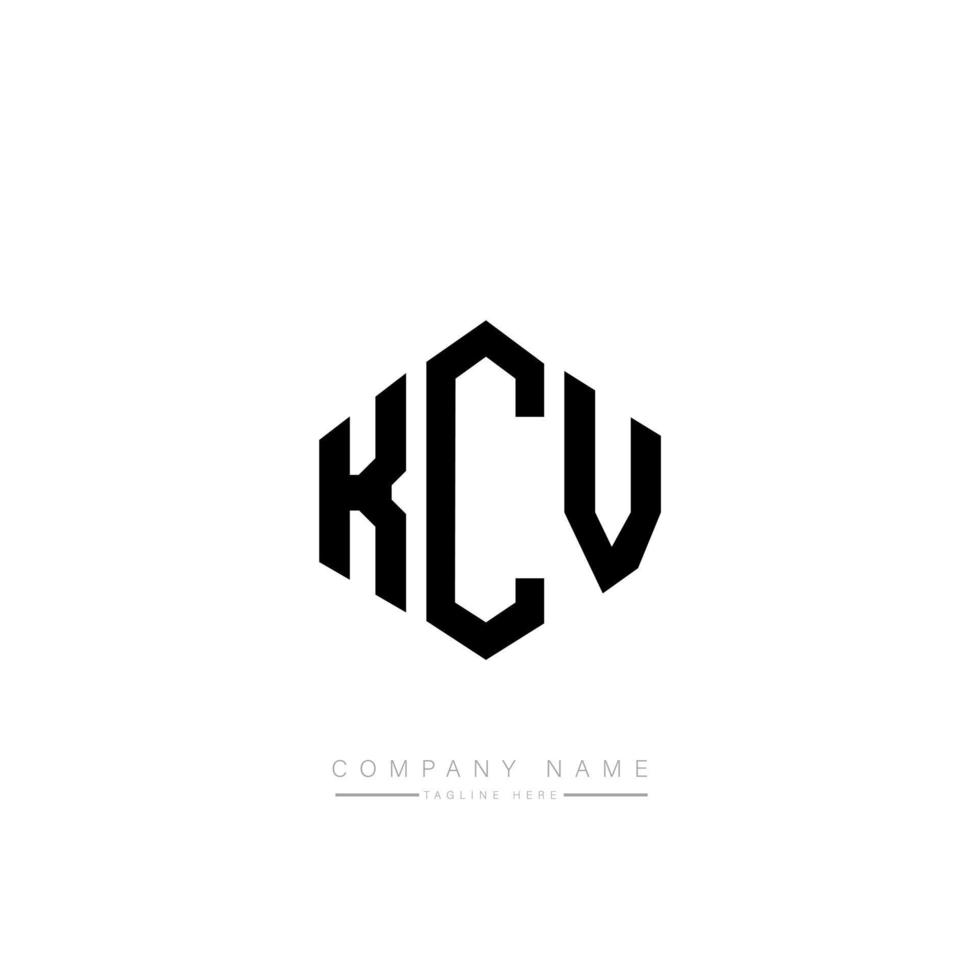 KCV letter logo design with polygon shape. KCV polygon and cube shape logo design. KCV hexagon vector logo template white and black colors. KCV monogram, business and real estate logo.