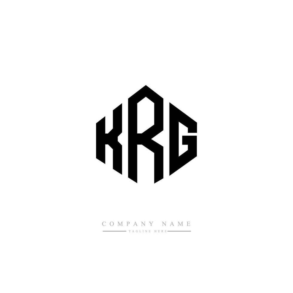 KRG letter logo design with polygon shape. KRG polygon and cube shape logo design. KRG hexagon vector logo template white and black colors. KRG monogram, business and real estate logo.