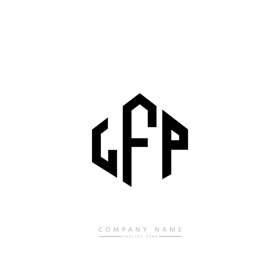 LFP letter logo design with polygon shape. LFP polygon and cube shape logo design. LFP hexagon vector logo template white and black colors. LFP monogram, business and real estate logo.