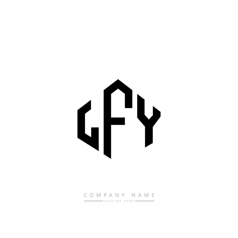 LFY letter logo design with polygon shape. LFY polygon and cube shape logo design. LFY hexagon vector logo template white and black colors. LFY monogram, business and real estate logo.