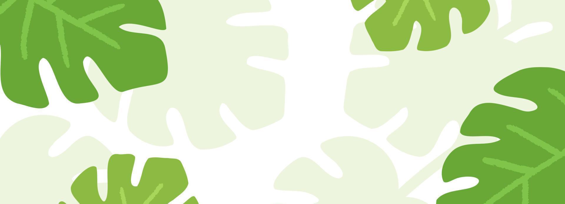 banner abstracto monstera deja estilo minimalista vector