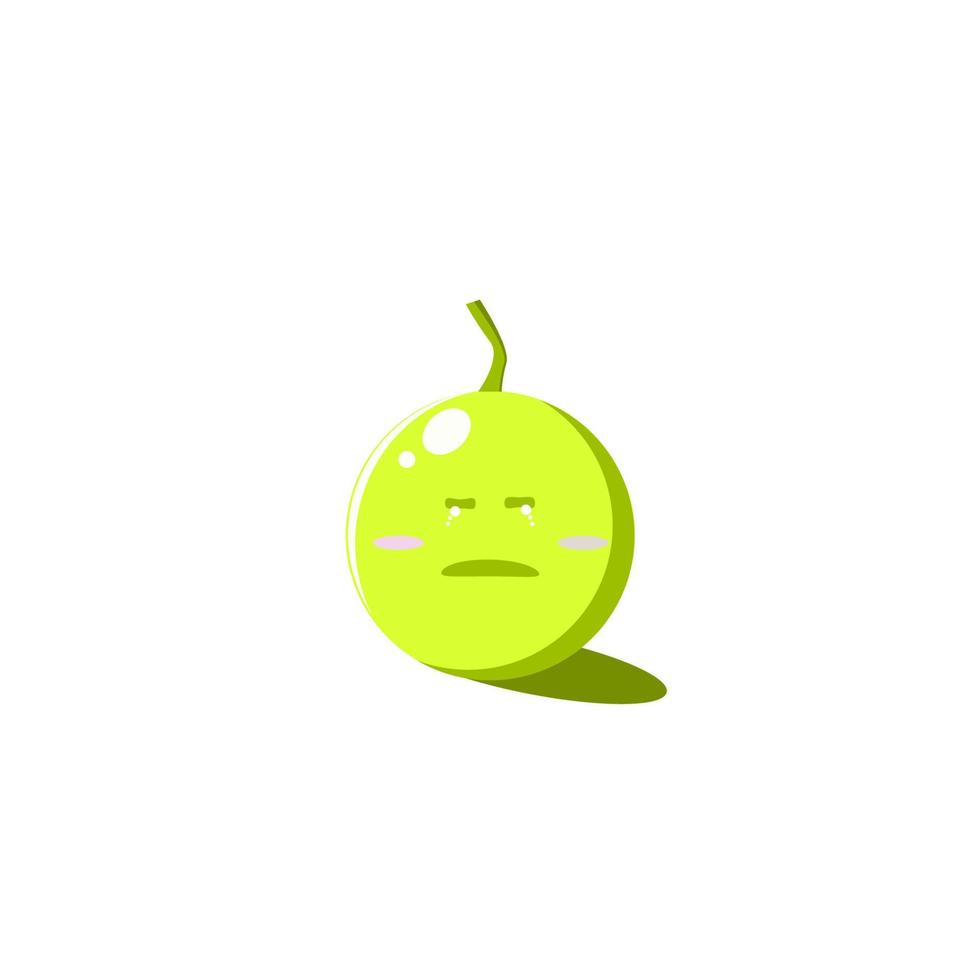 a cute little melon is crying vector