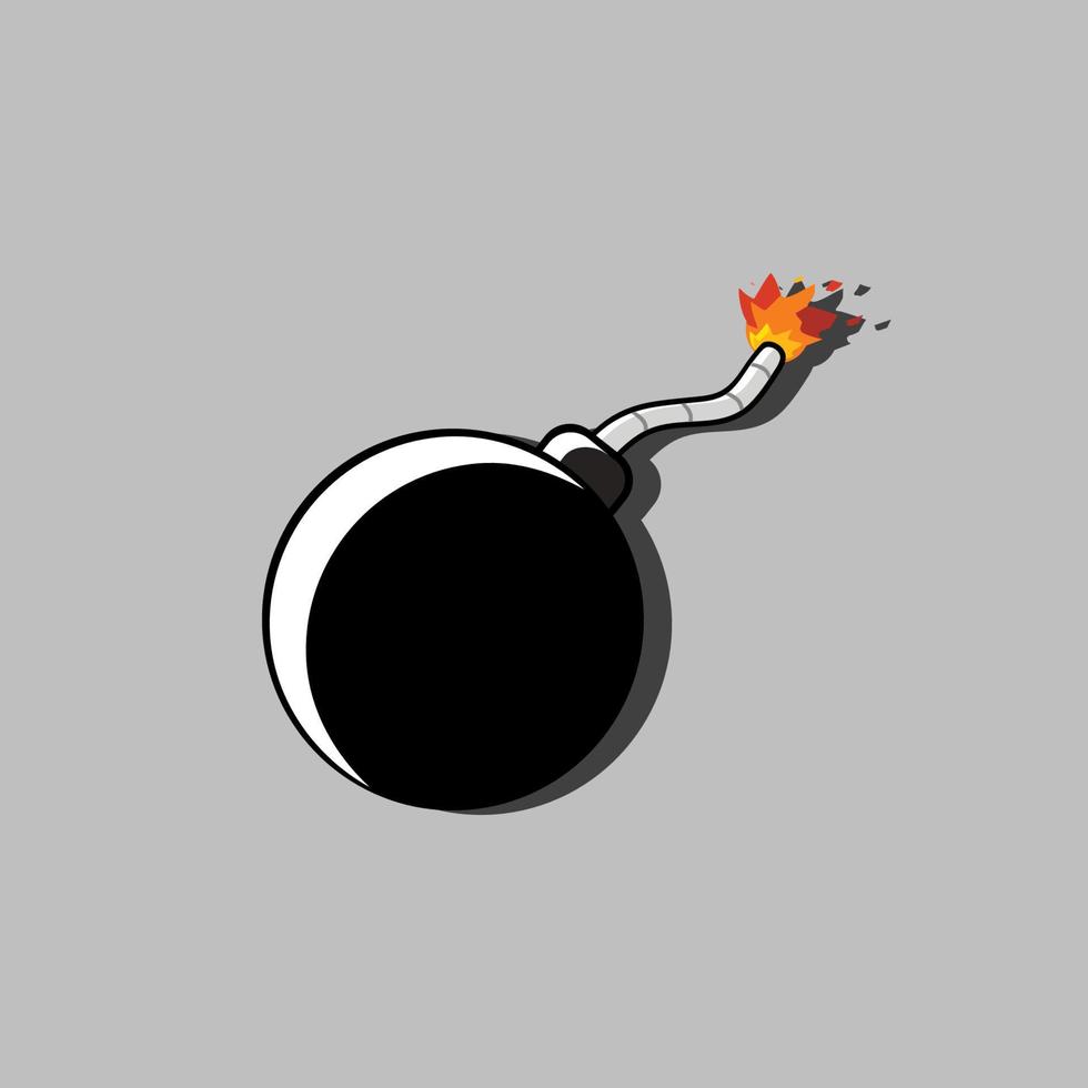 ilustration vector bomb with fire