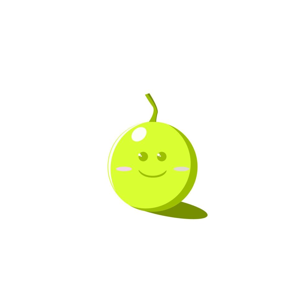 un lindo melón con expresión de sonrisa vector