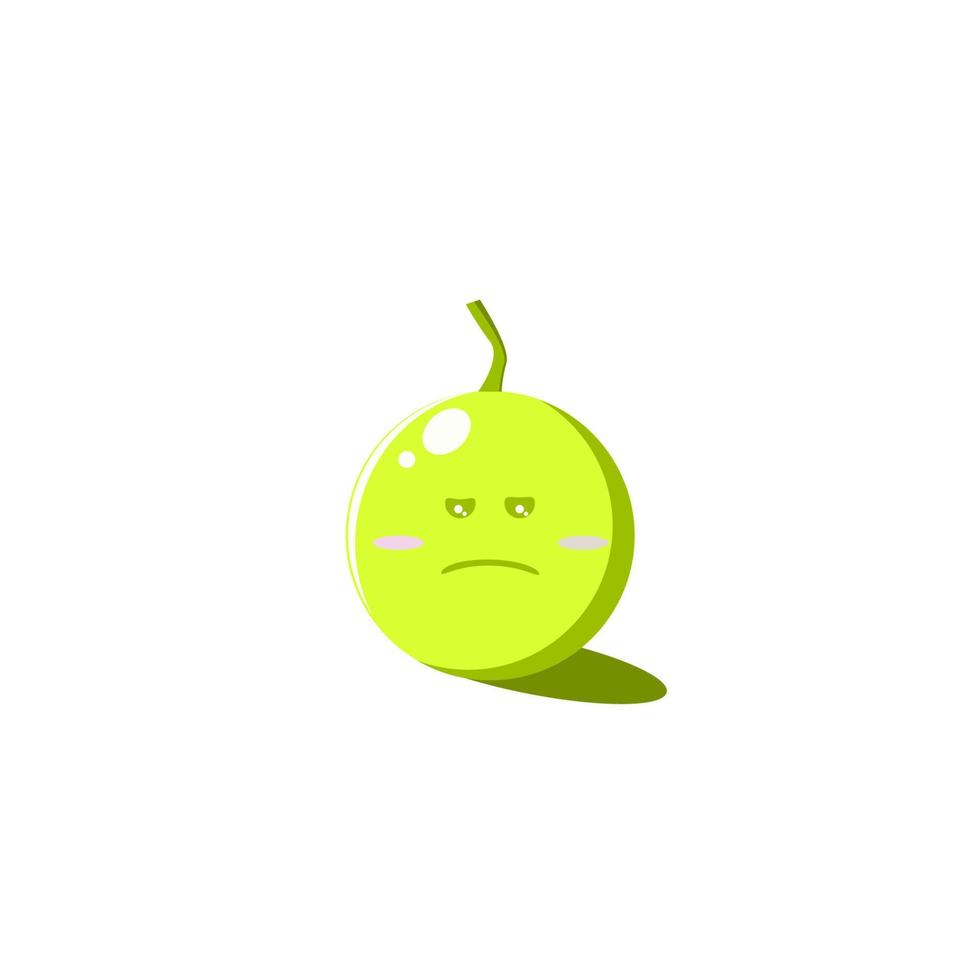 a cute little melon is sad vector