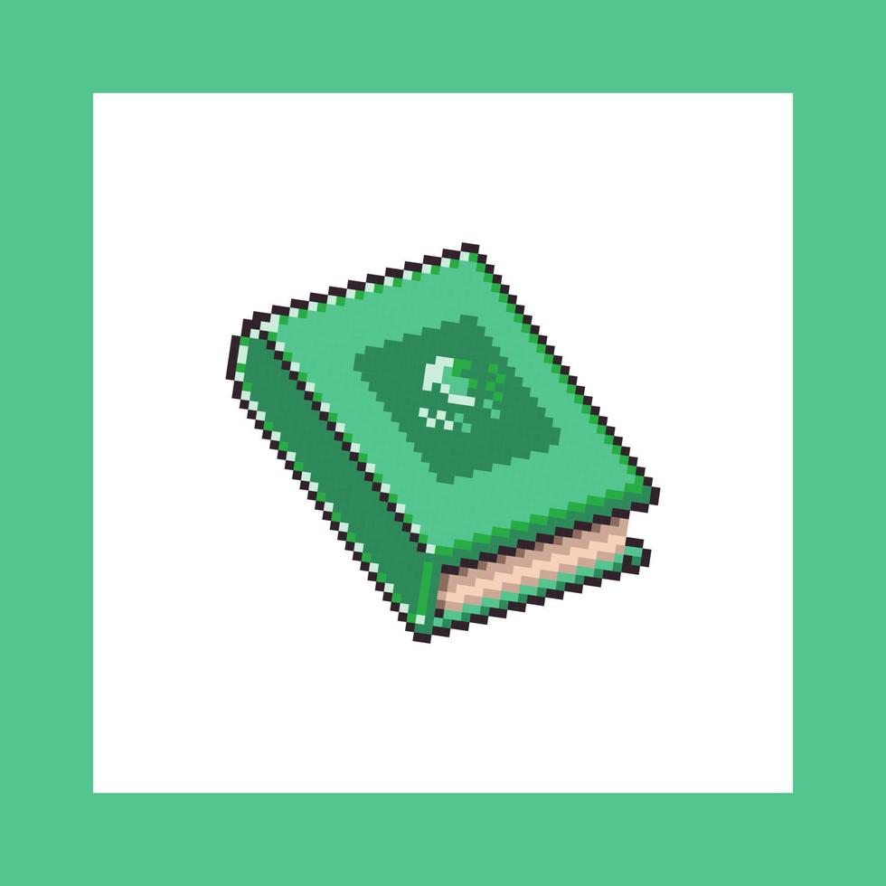 pixel art 8 bit skill books with wind element vector