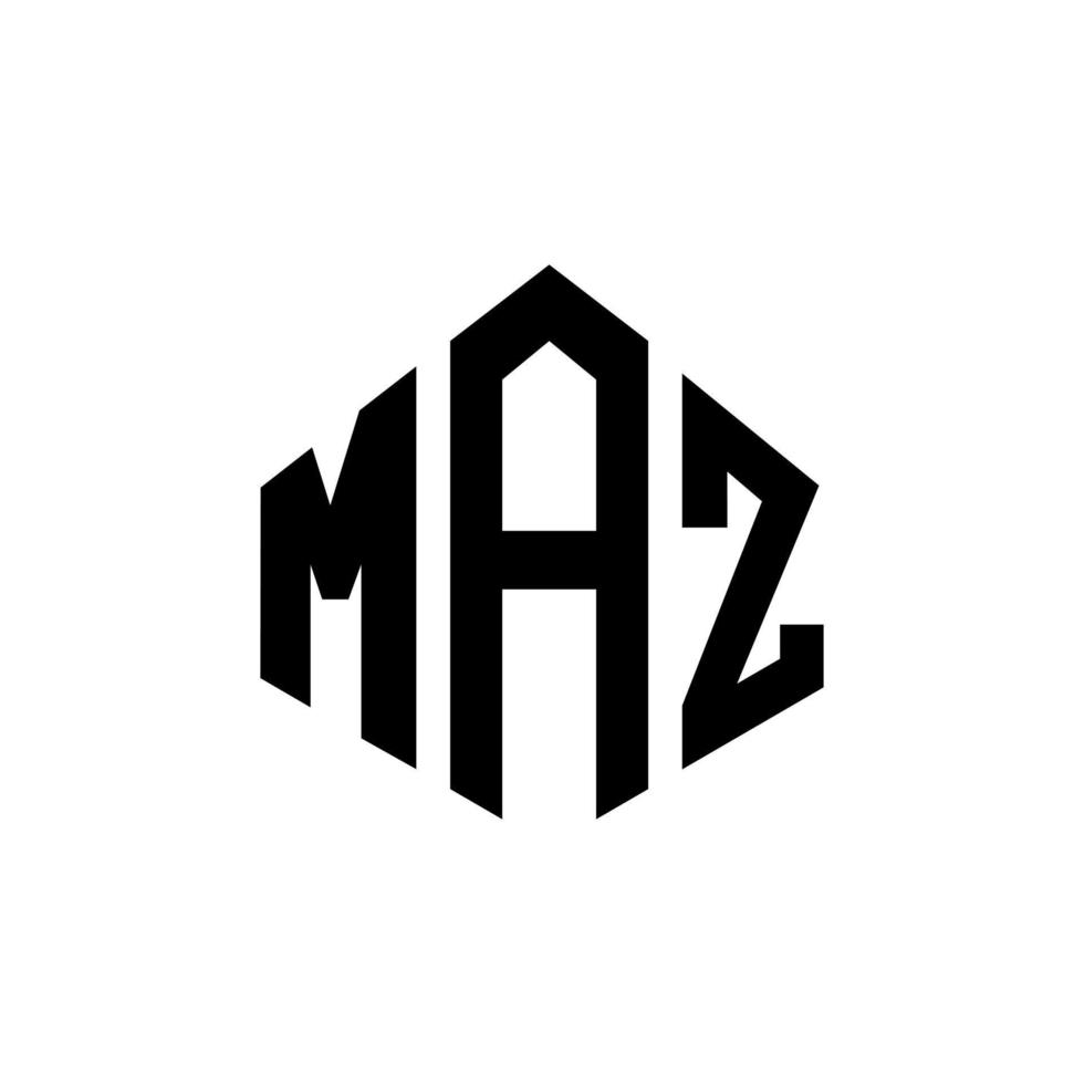 diseño de logotipo de letra maz con forma de polígono. diseño de logotipo en forma de cubo y polígono maz. maz hexagon vector logo plantilla colores blanco y negro. monograma maz, logotipo empresarial y inmobiliario.