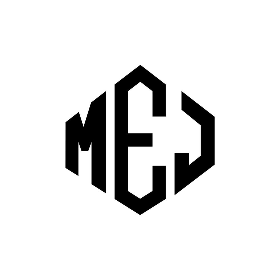 diseño de logotipo de letra mej con forma de polígono. mej polígono y diseño de logotipo en forma de cubo. mej hexágono vector logo plantilla colores blanco y negro. monograma mej, logotipo empresarial y inmobiliario.