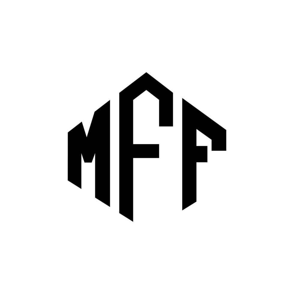diseño de logotipo de letra mff con forma de polígono. diseño de logotipo de forma de cubo y polígono mff. mff hexágono vector logo plantilla colores blanco y negro. Monograma mff, logotipo comercial e inmobiliario.