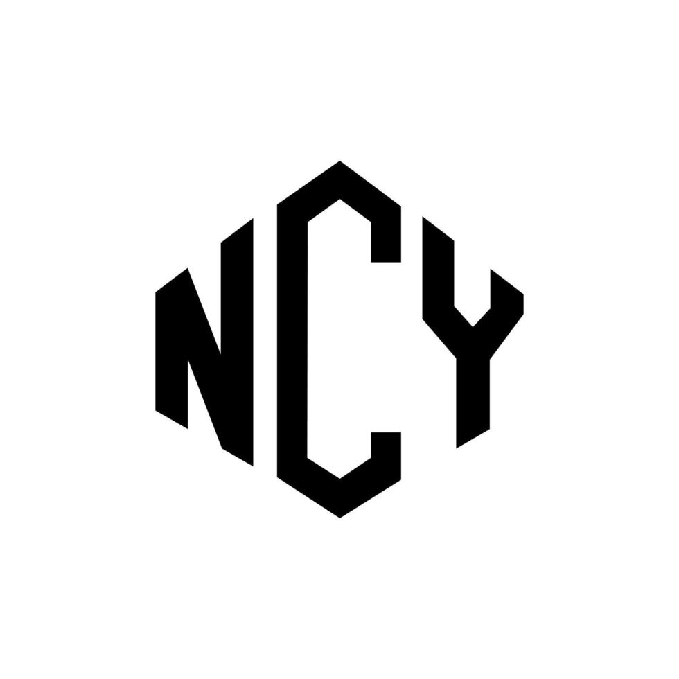 NCY letter logo design with polygon shape. NCY polygon and cube shape logo design. NCY hexagon vector logo template white and black colors. NCY monogram, business and real estate logo.