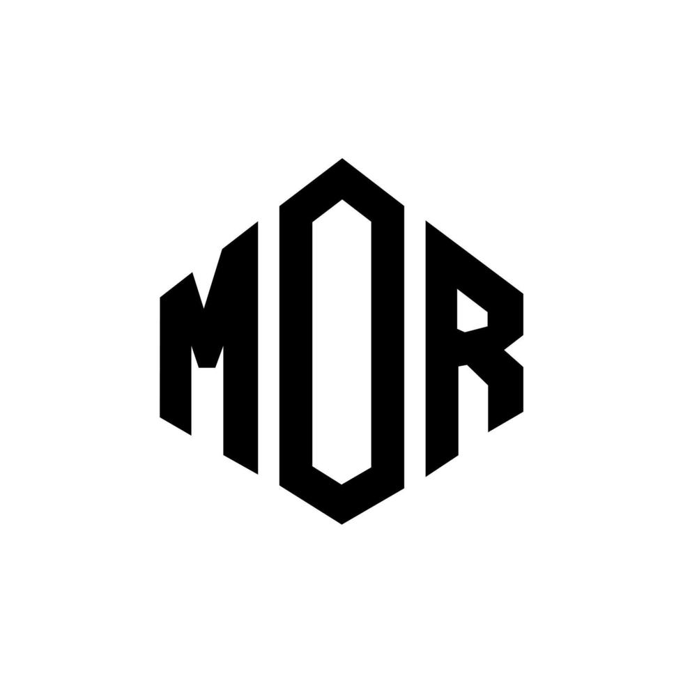 MOR letter logo design with polygon shape. MOR polygon and cube shape logo design. MOR hexagon vector logo template white and black colors. MOR monogram, business and real estate logo.