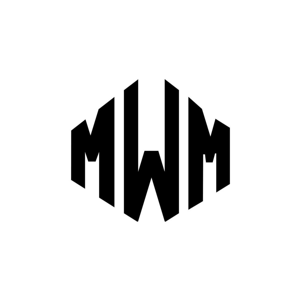 MWM letter logo design with polygon shape. MWM polygon and cube shape logo design. MWM hexagon vector logo template white and black colors. MWM monogram, business and real estate logo.