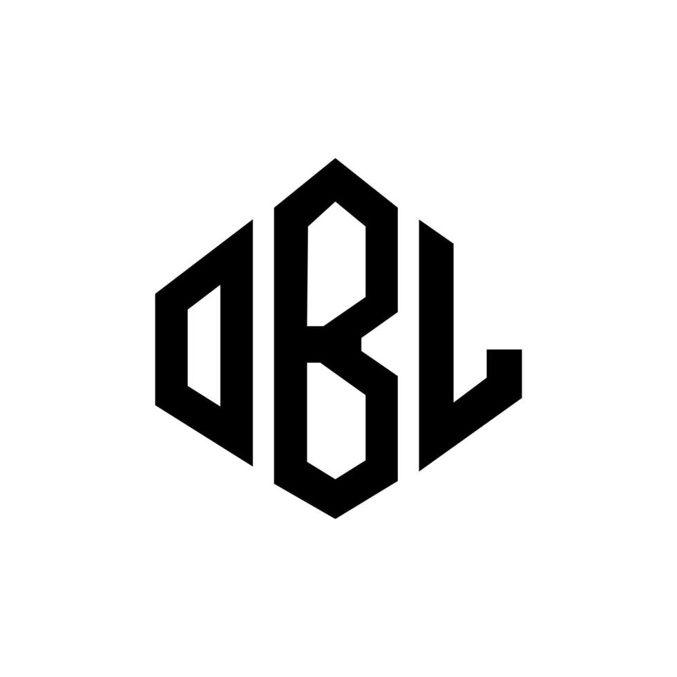 OBL letter logo design with polygon shape. OBL polygon and cube shape logo design. OBL hexagon vector logo template white and black colors. OBL monogram, business and real estate logo.