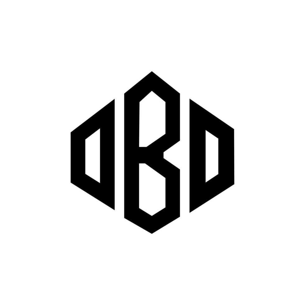 diseño de logotipo de letra obo con forma de polígono. obo polígono y diseño de logotipo en forma de cubo. obo hexágono vector logo plantilla colores blanco y negro. monograma obo, logotipo comercial y inmobiliario.