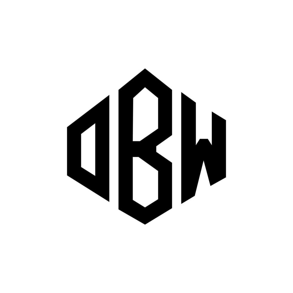 OBW letter logo design with polygon shape. OBW polygon and cube shape logo design. OBW hexagon vector logo template white and black colors. OBW monogram, business and real estate logo.