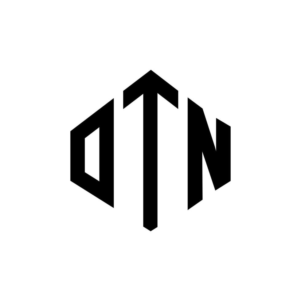 diseño de logotipo de letra otn con forma de polígono. diseño de logotipo en forma de cubo y polígono otn. otn hexágono vector logo plantilla colores blanco y negro. monograma otn, logotipo comercial e inmobiliario.