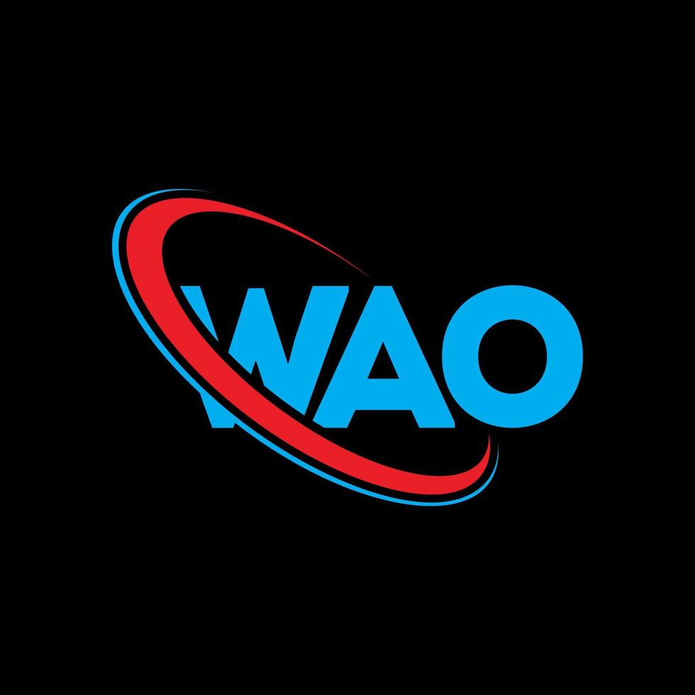 WAO logo. WAO letter. WAO letter logo design. Initials WAO logo linked