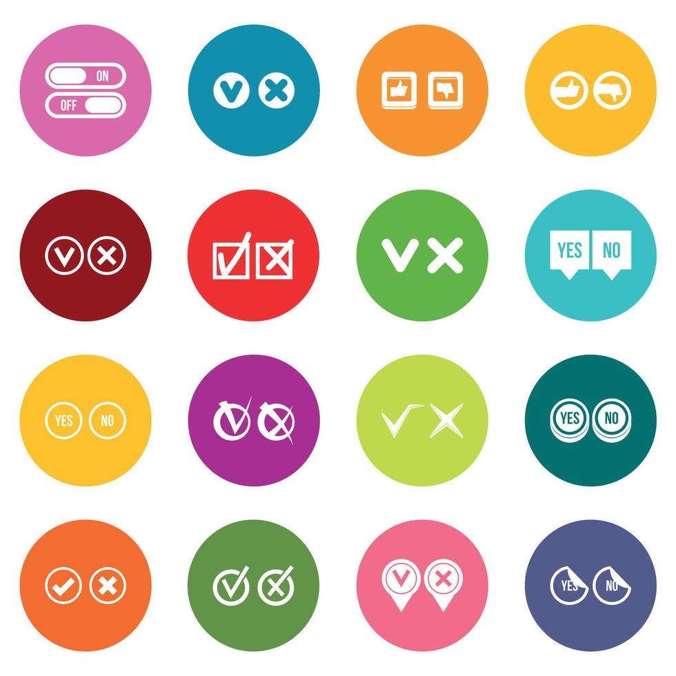 Check mark icons many colors set vector