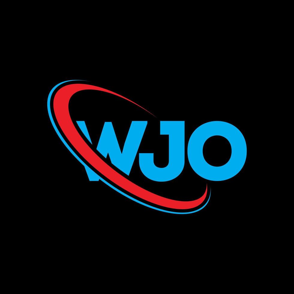 WJO logo. WJO letter. WJO letter logo design. Initials WJO logo linked with circle and uppercase monogram logo. WJO typography for technology, business and real estate brand. vector