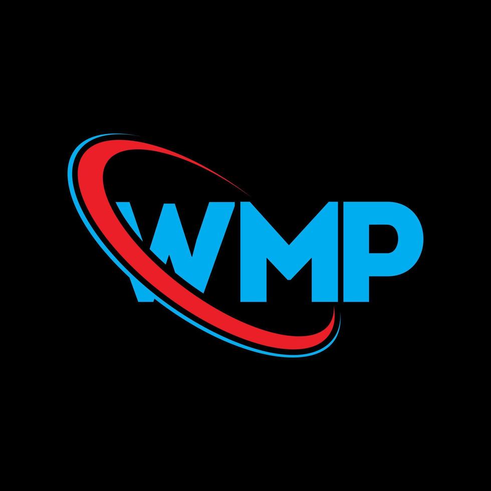 logotipo de wmp. letra wmp. diseño de logotipo de letra wmp. Logotipo de iniciales wmp vinculado con círculo y logotipo de monograma en mayúsculas. tipografía wmp para tecnología, negocios y marca inmobiliaria. vector