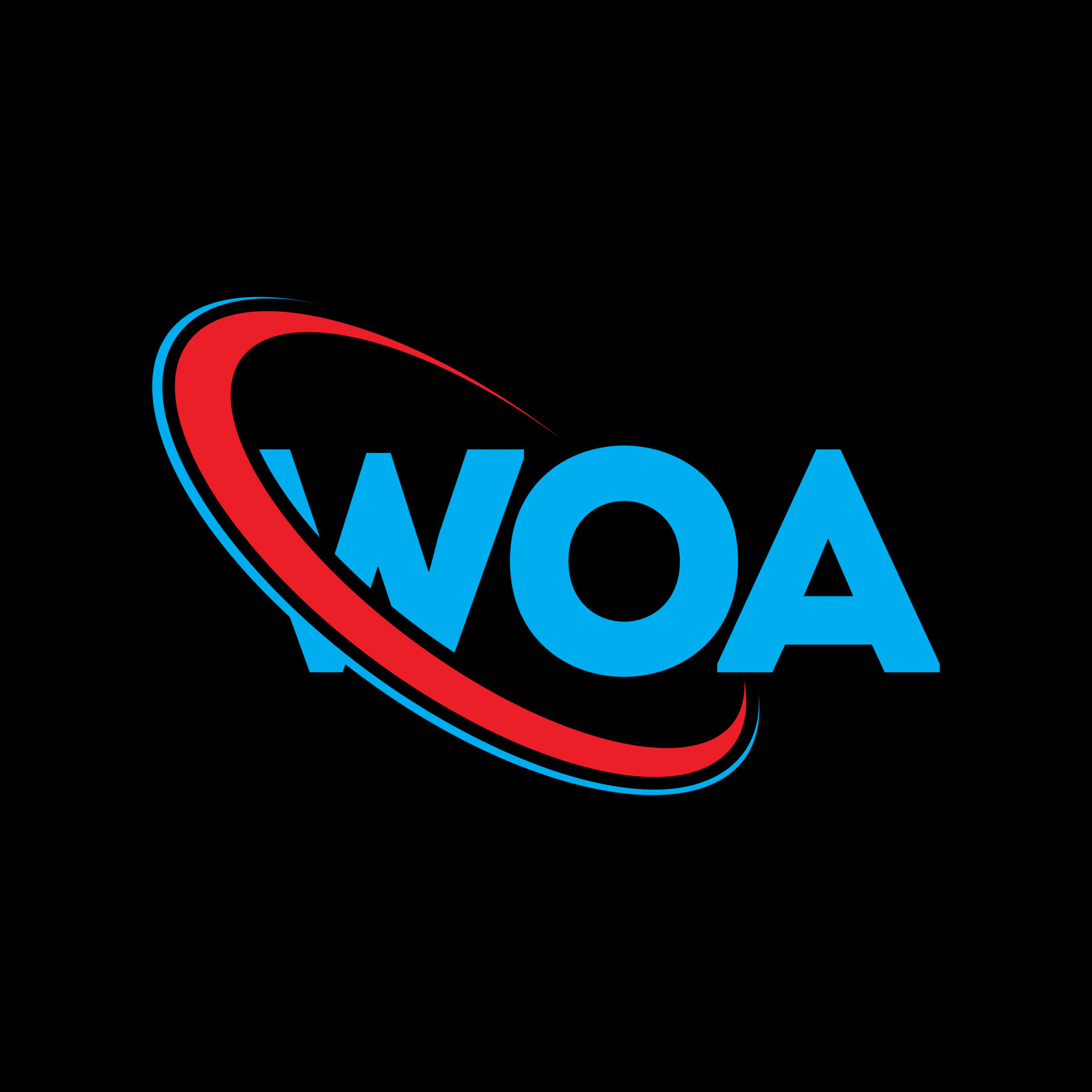 WOA logo. WOA letter. WOA letter logo design. Initials WOA logo linked