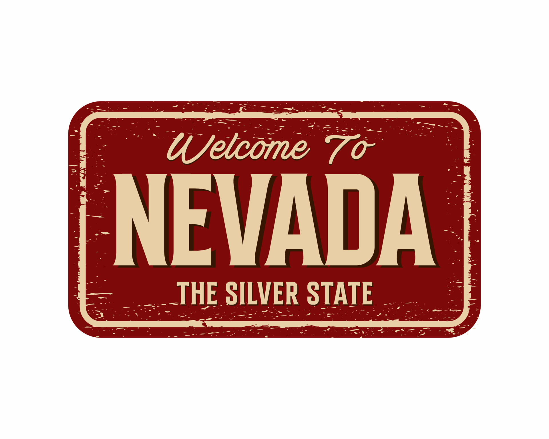 An illustration of a TO NEVADA THE SILVER STATE sign isolated