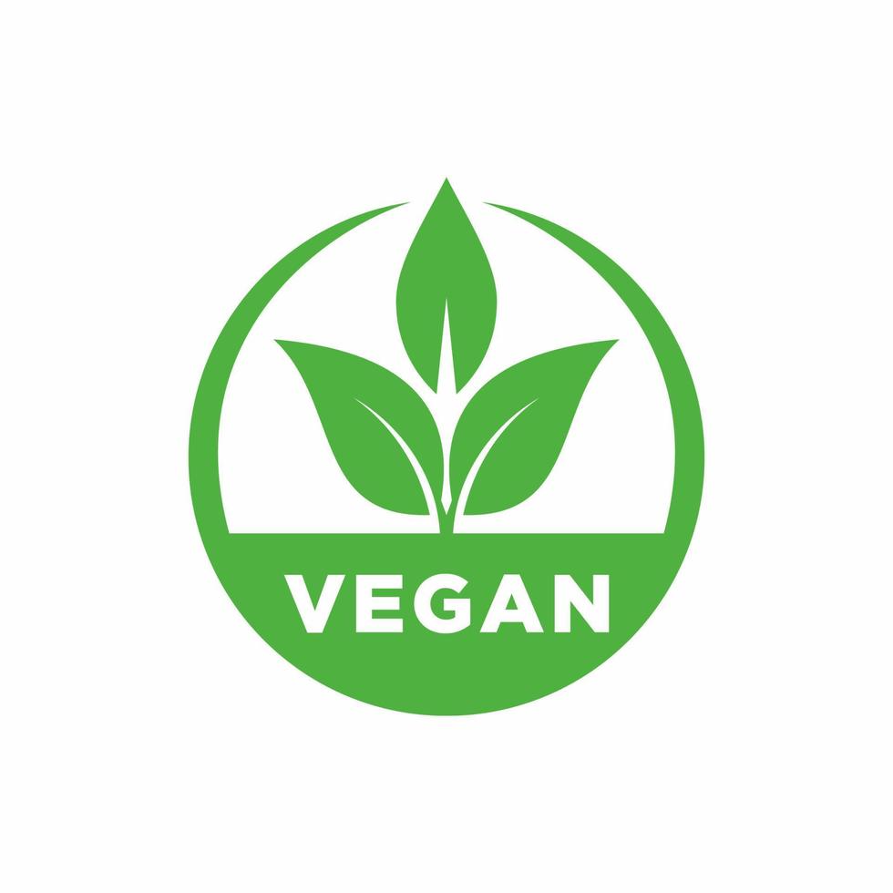 plantilla de logotipo de vector de icono de sello vegano