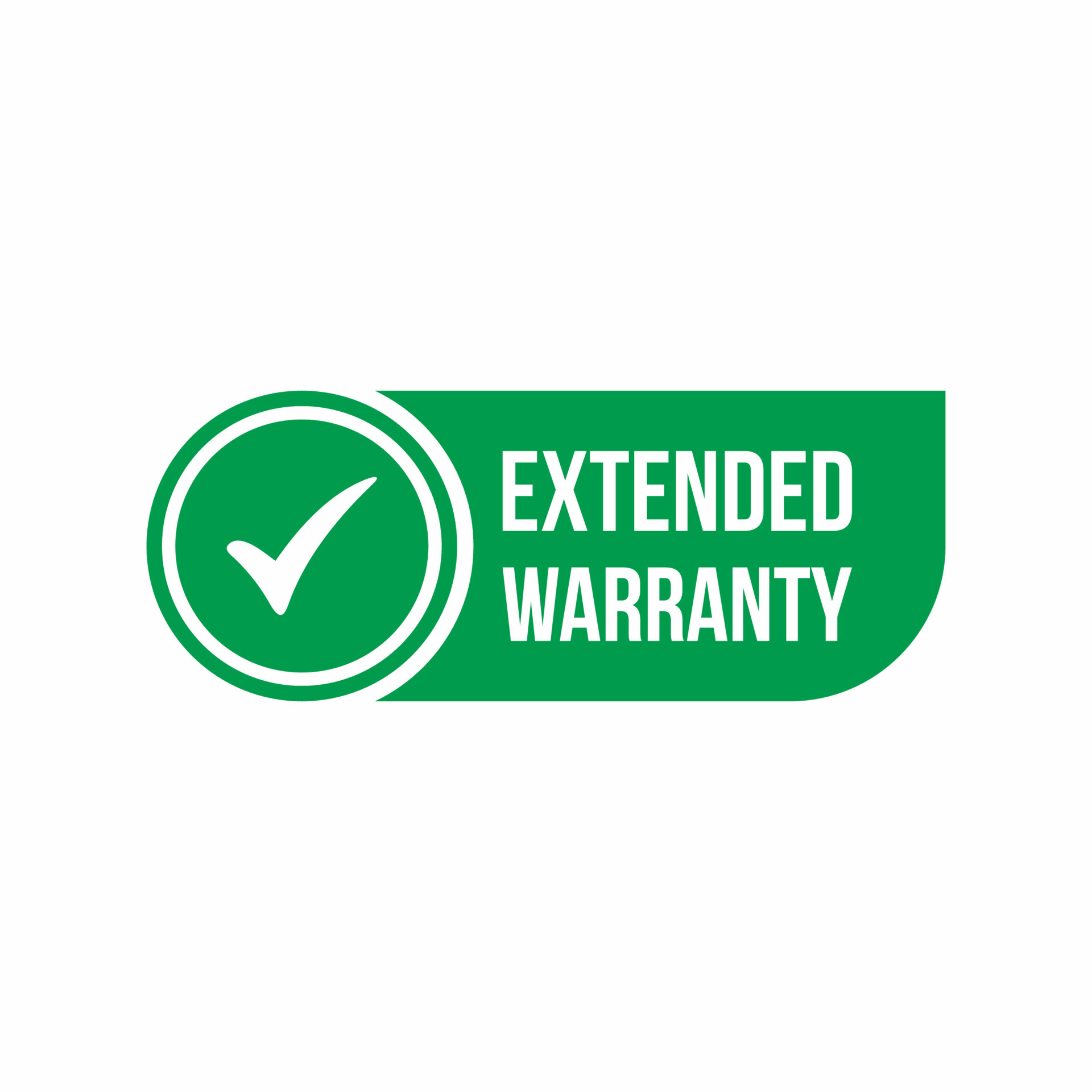 Extended warranty label or sticker. Badge, icon, stamp. Vector stock