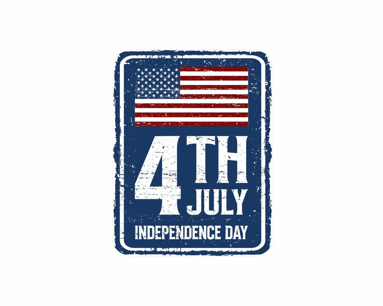 Vector 4th july USA Independence Day vintage rusty metal Post