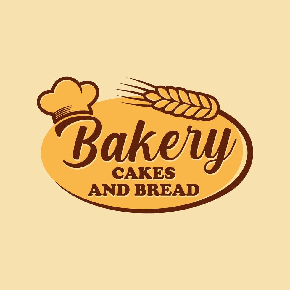 logotipo de diseño de pan y pasteles de panadería vector