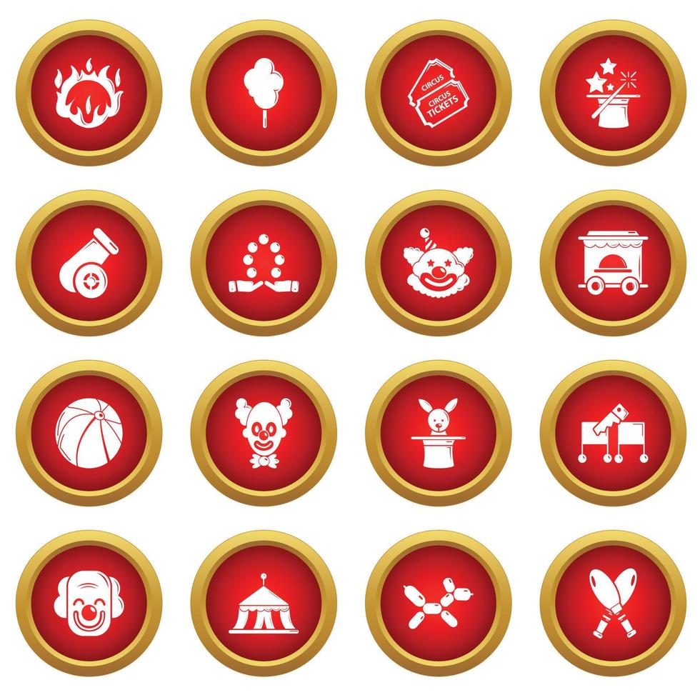 Circus icons set, simple style vector