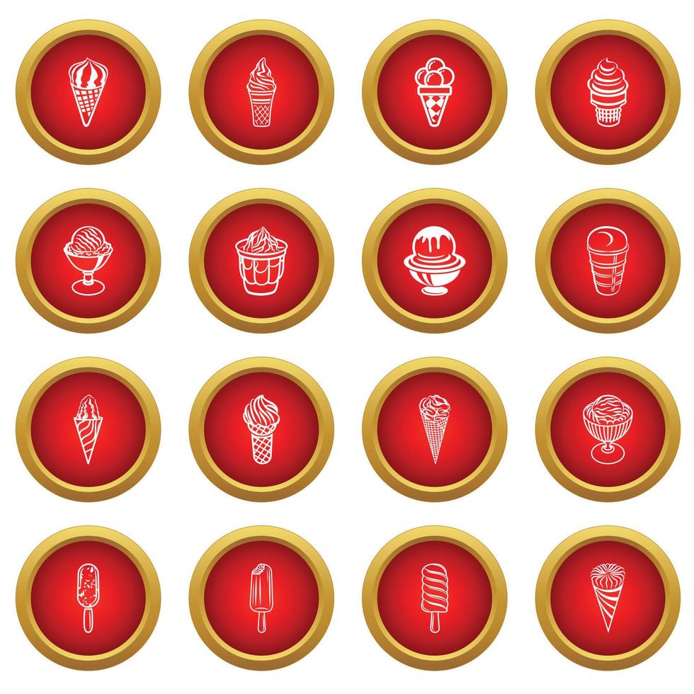Ice cream icons set, simple style vector