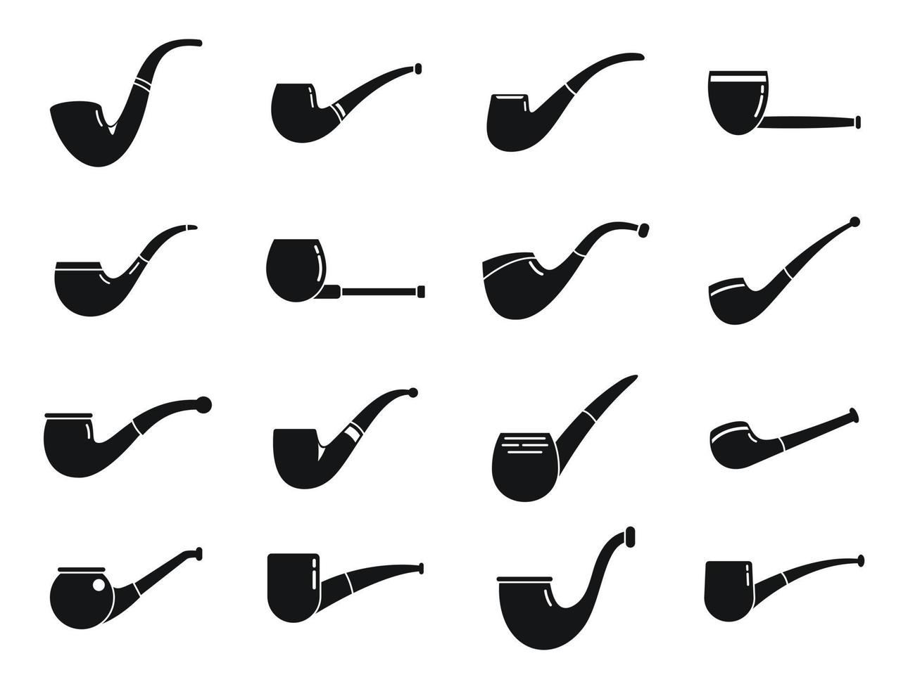 Smoking pipe icons set simple vector. Luxury tobacco vector