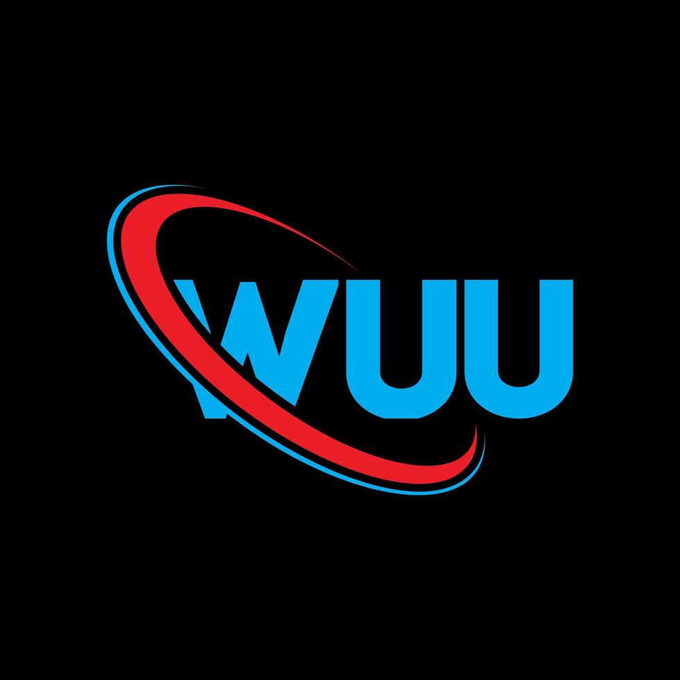 logotipo de wuu. wu carta. diseño del logotipo de la letra wuu. logotipo de las iniciales wuu vinculado con el círculo y el logotipo del monograma en mayúsculas. tipografía wuu para tecnología, negocios y marca inmobiliaria. vector