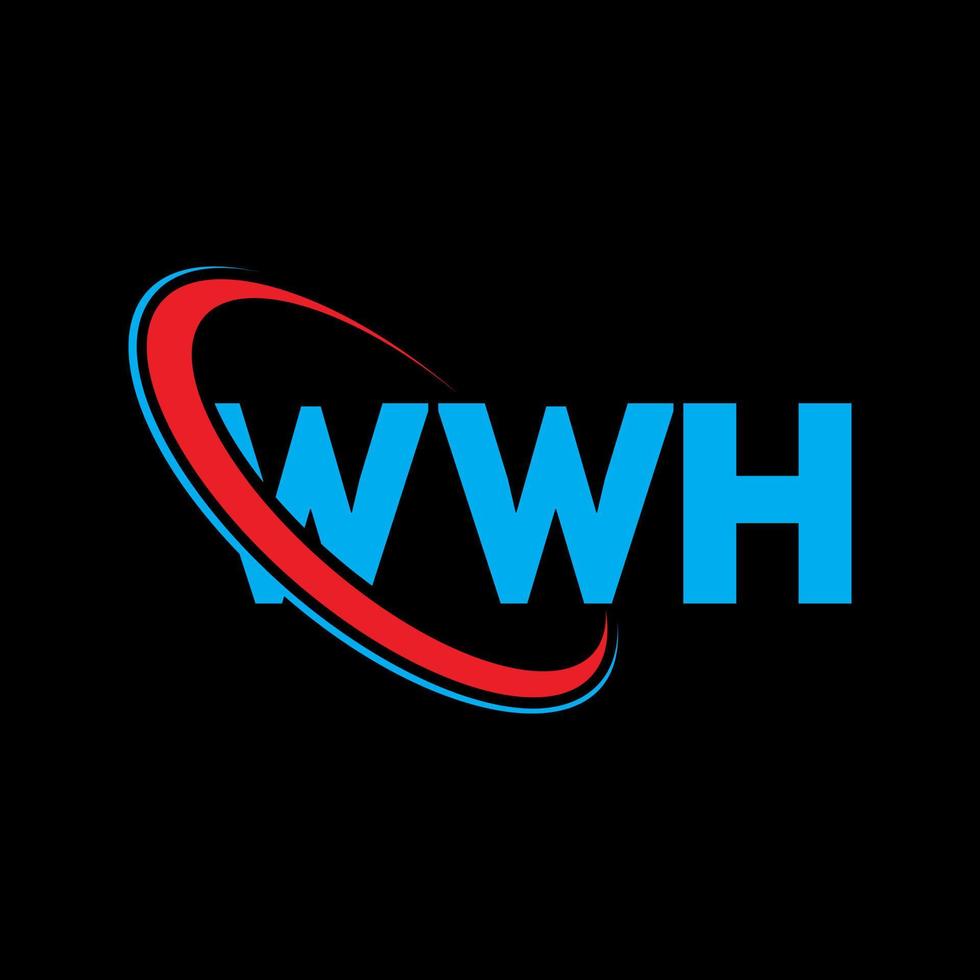 logotipo de wwh. letra wwh. diseño del logotipo de la letra wwh. logotipo de iniciales wwh vinculado con círculo y logotipo de monograma en mayúsculas. tipografía wwh para tecnología, negocios y marca inmobiliaria. vector