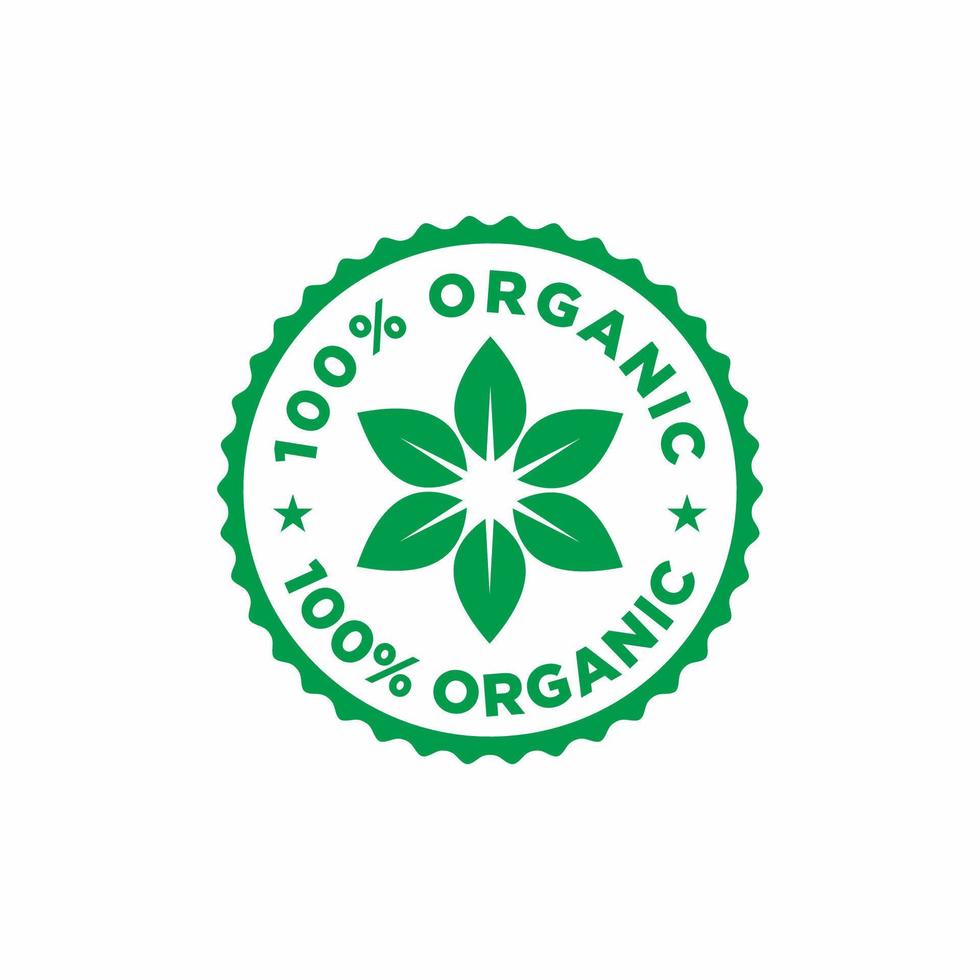 100 percent organic label sticker badge Vector