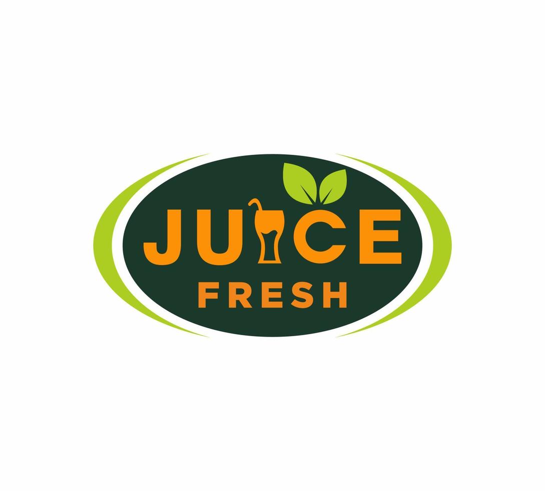 Fresh juice typography logo template vector