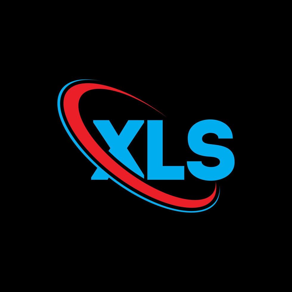 logotipo xls. carta xls. diseño de logotipo de letra xls. logotipo de iniciales xls vinculado con círculo y logotipo de monograma en mayúsculas. tipografía xls para tecnología, negocios y marca inmobiliaria. vector