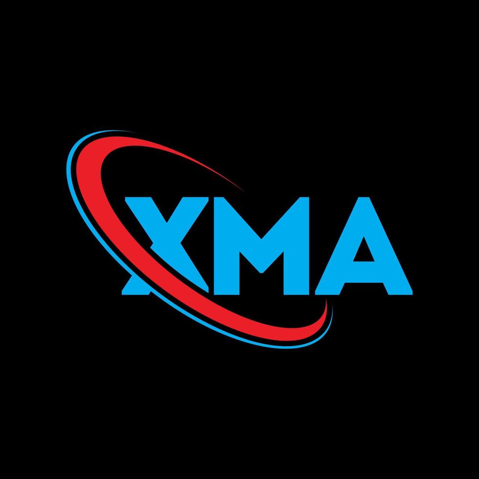 XMA logo. XMA letter. XMA letter logo design. Initials XMA logo linked with circle and uppercase monogram logo. XMA typography for technology, business and real estate brand. vector