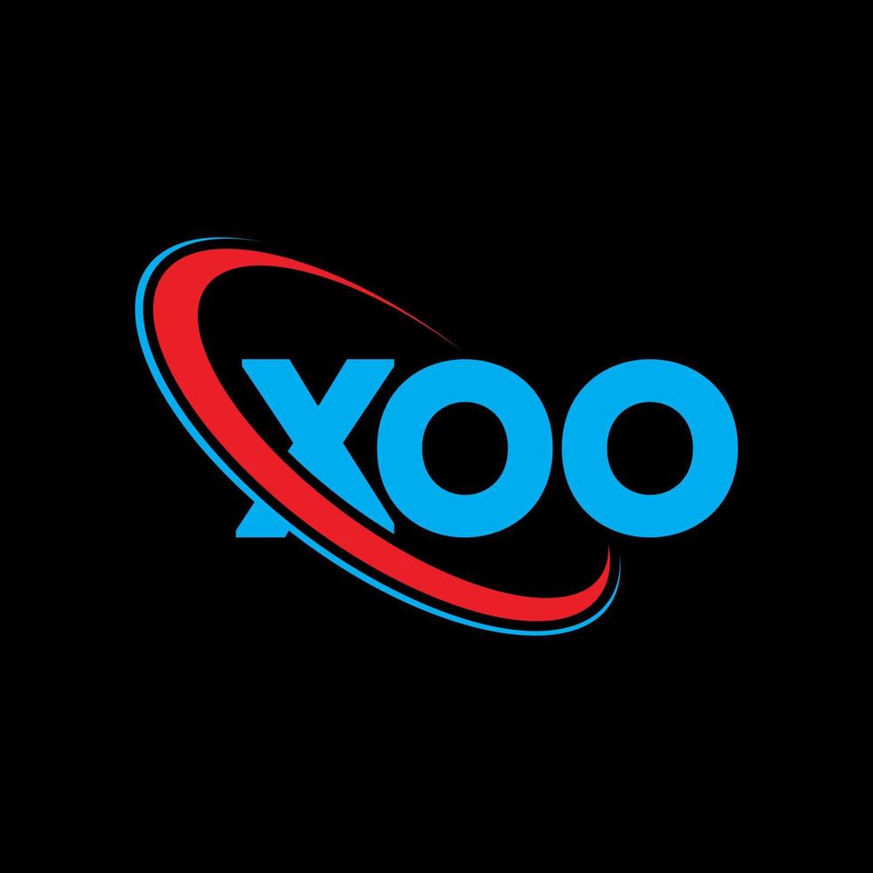 logotipo de xoo. xoo carta. diseño del logotipo de la letra xoo. logotipo de iniciales xoo vinculado con círculo y logotipo de monograma en mayúsculas. tipografía xoo para tecnología, negocios y marca inmobiliaria. vector