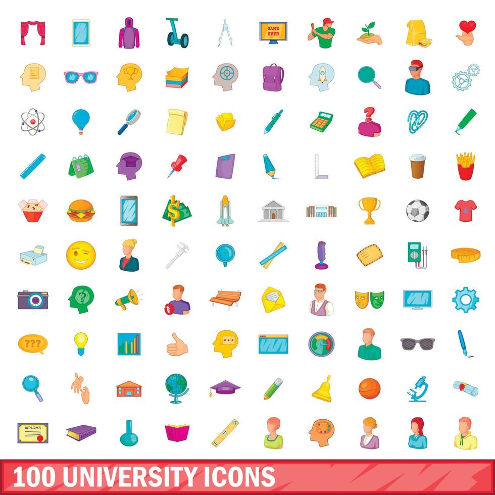 100 future icons set, cartoon style 8457877 Vector Art at Vecteezy