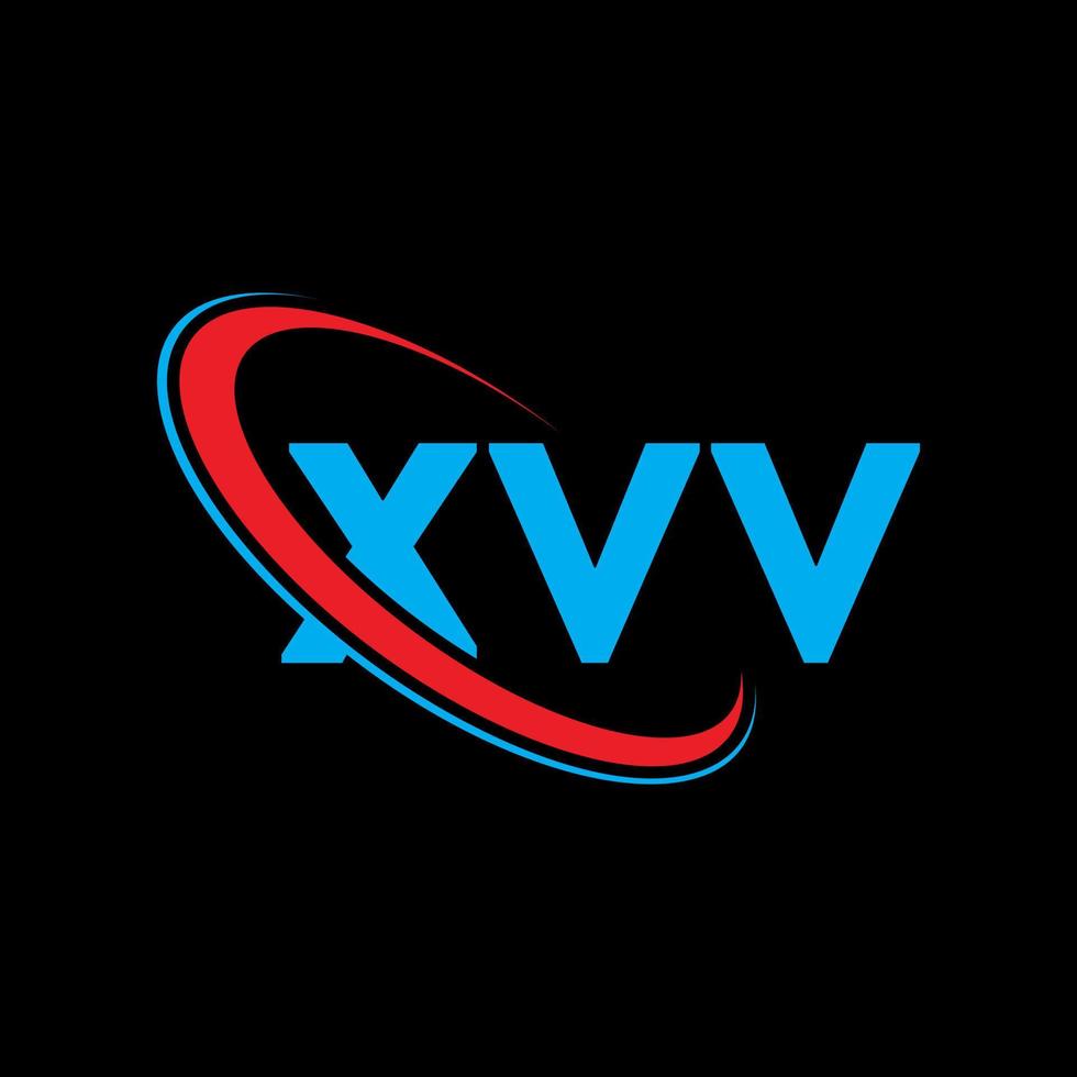 logotipo xvv. xv carta. diseño del logotipo de la letra xvv. logotipo de iniciales xvv vinculado con círculo y logotipo de monograma en mayúsculas. tipografía xvv para tecnología, negocios y marca inmobiliaria. vector