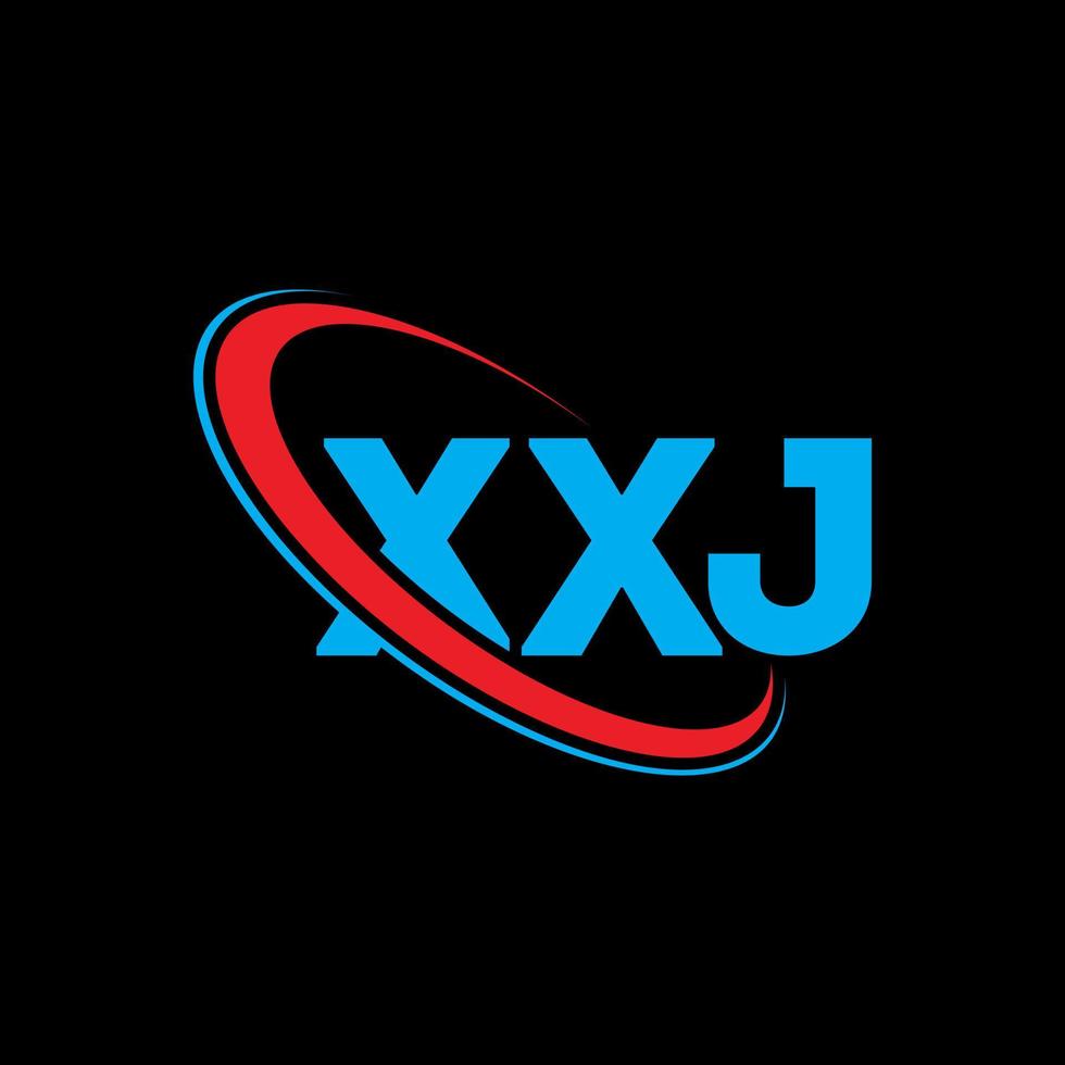 logotipo xxj. letra xxj. diseño del logotipo de la letra xxj. logotipo de las iniciales xxj vinculado con un círculo y un logotipo de monograma en mayúsculas. tipografía xxj para tecnología, negocios y marca inmobiliaria. vector