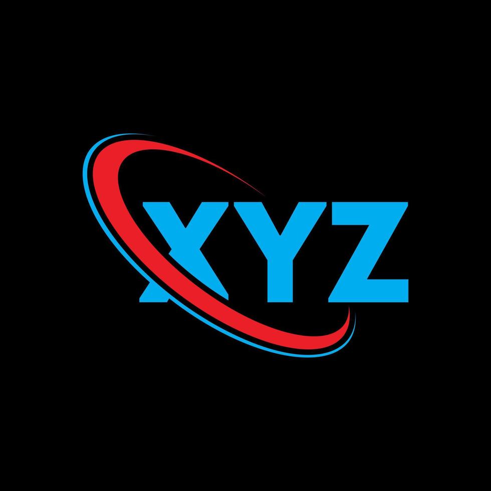 XYZ logo. XYZ letter. XYZ letter logo design. Initials XYZ logo linked with circle and uppercase monogram logo. XYZ typography for technology, business and real estate brand. vector