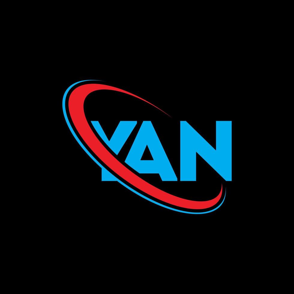 YAN logo. YAN letter. YAN letter logo design. Initials YAN logo linked with circle and uppercase monogram logo. YAN typography for technology, business and real estate brand. vector