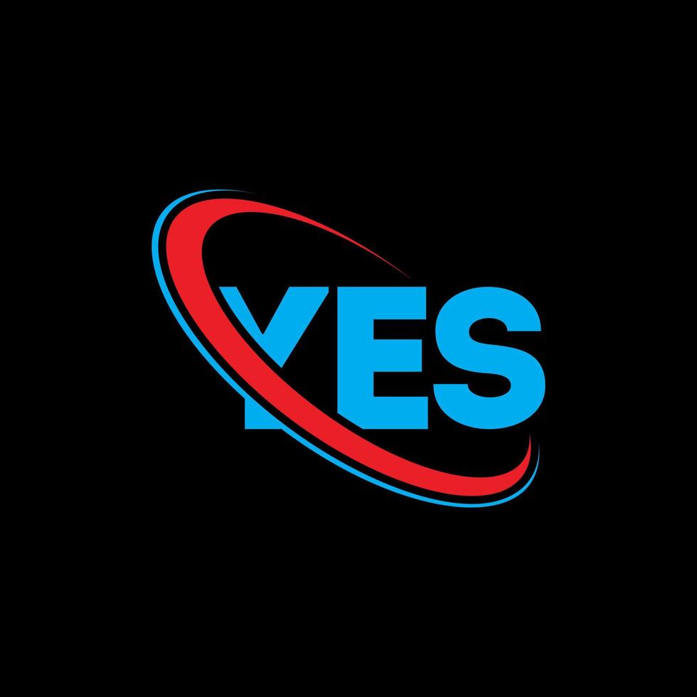 YES logo. YES letter. YES letter logo design. Initials YES logo linked with circle and uppercase monogram logo. YES typography for technology, business and real estate brand. vector