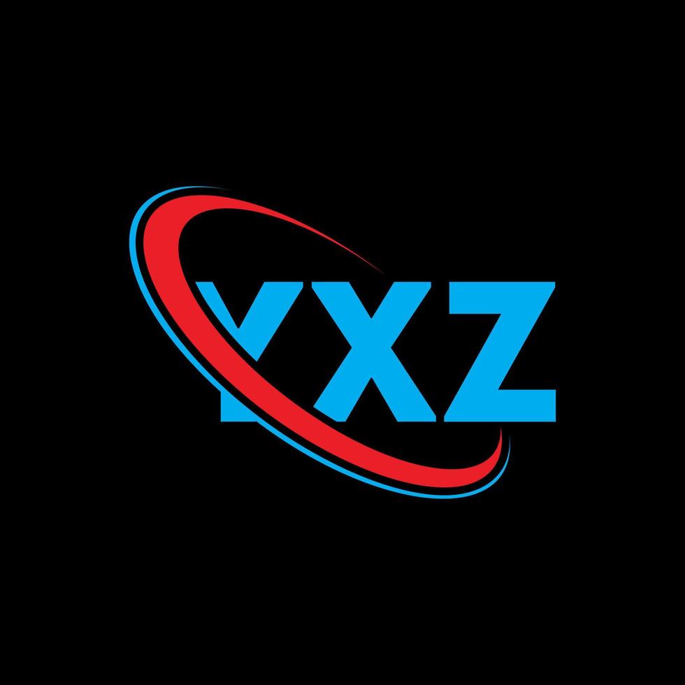 YXZ logo. YXZ letter. YXZ letter logo design. Initials YXZ logo linked with circle and uppercase monogram logo. YXZ typography for technology, business and real estate brand. vector