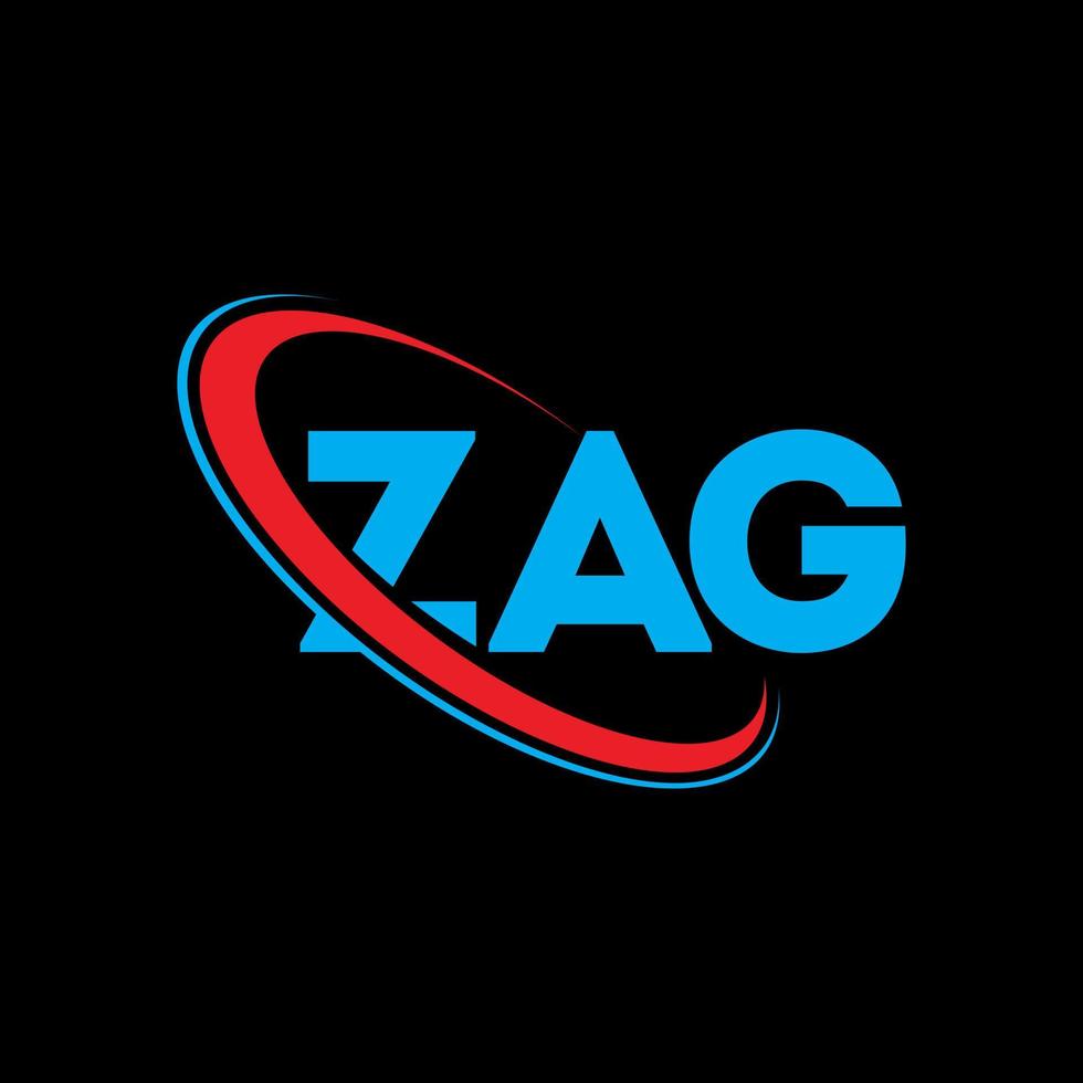 ZAG logo. ZAG letter. ZAG letter logo design. Initials ZAG logo linked with circle and uppercase monogram logo. ZAG typography for technology, business and real estate brand. vector