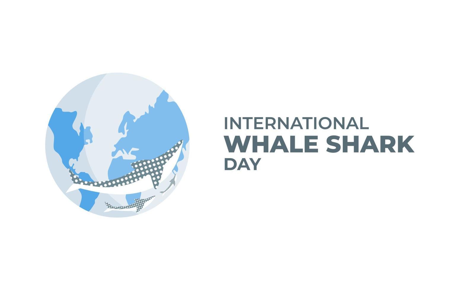 el fondo del cartel del día internacional del tiburón ballena crea conciencia sobre su impacto en el ecosistema marino ilustración vectorial plana vector